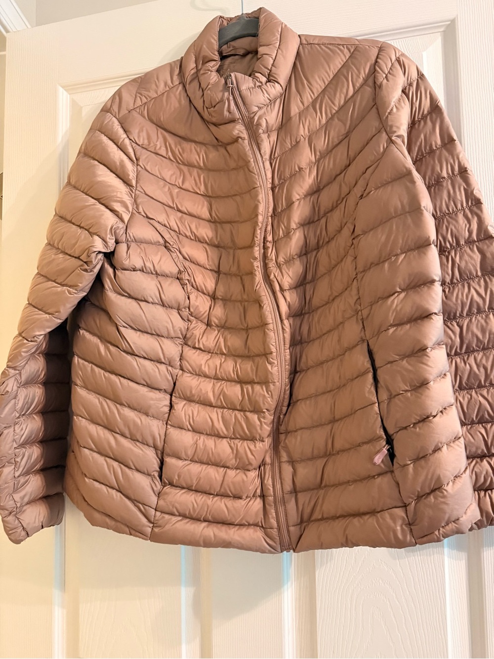 Women's Lightweight Quilted Puffer Jacket - Dusty Rose